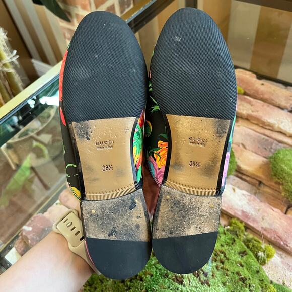 GUCCI X KEN SCOTT Princetown Floral Leather Mule Loafer SZ 38.5(8.5US) - Picture 4 of 4
